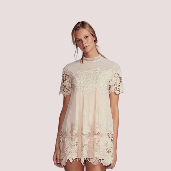 Saylor X Free People Womens Ballet Pink Lace Hallie Cocktail Dress Size Small - Picture 1 of 9